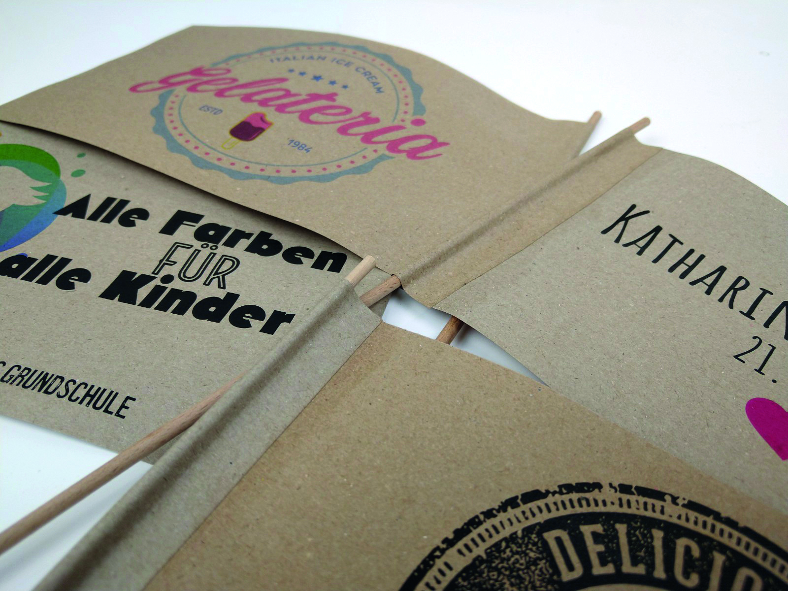 Papierfahne (15x21cm) Recyclingpapier/Kraftpapier
