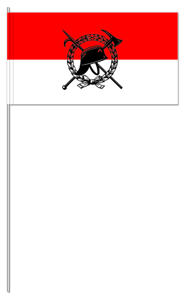 Papierfahnen Feuerwehr rot/weiß