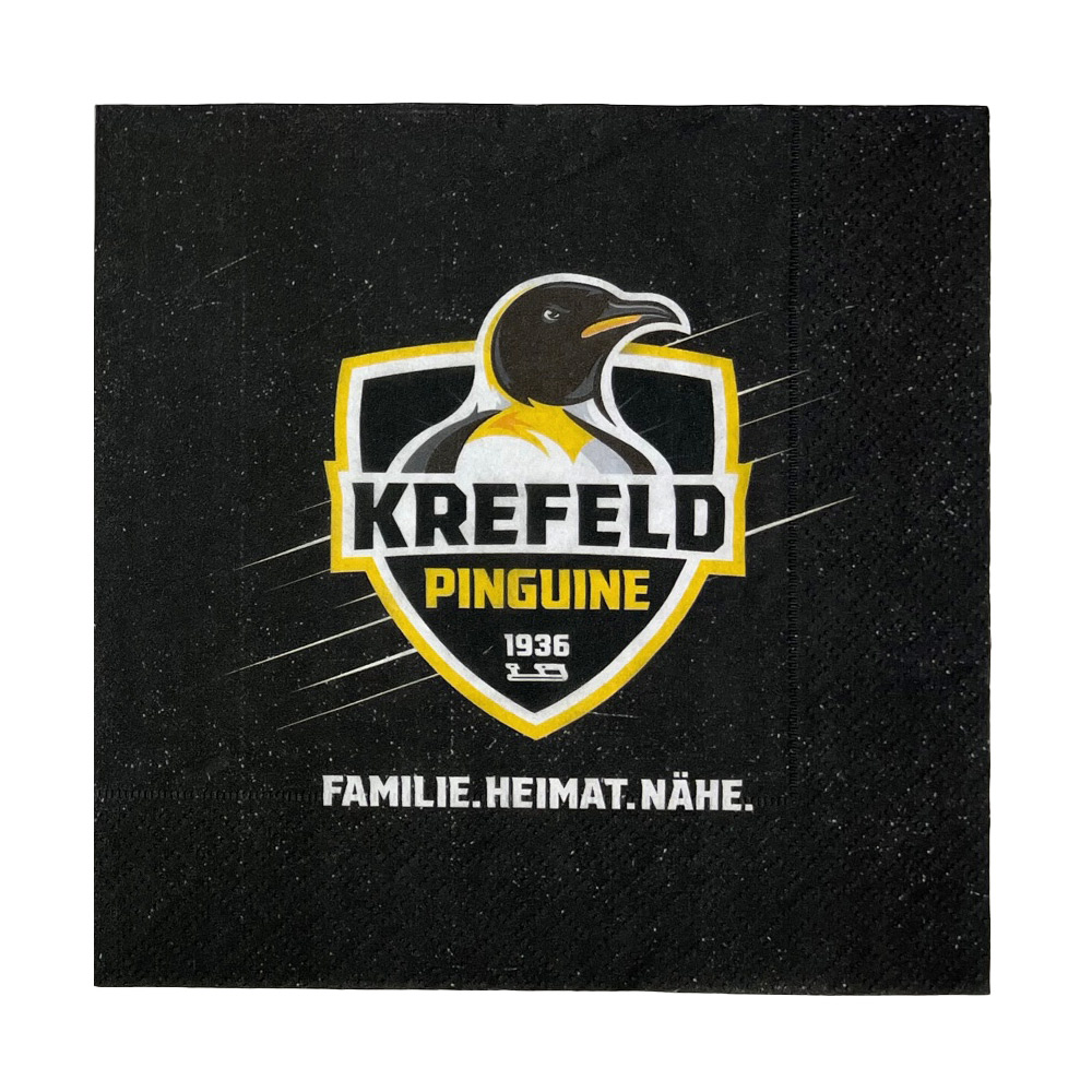 Servietten (schwarz) Krefeld Pinguine