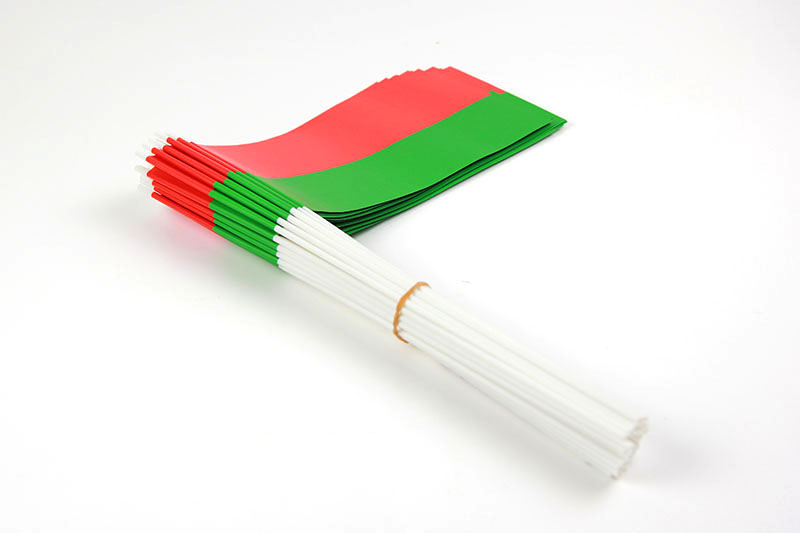 Papierfahnen rot/grün