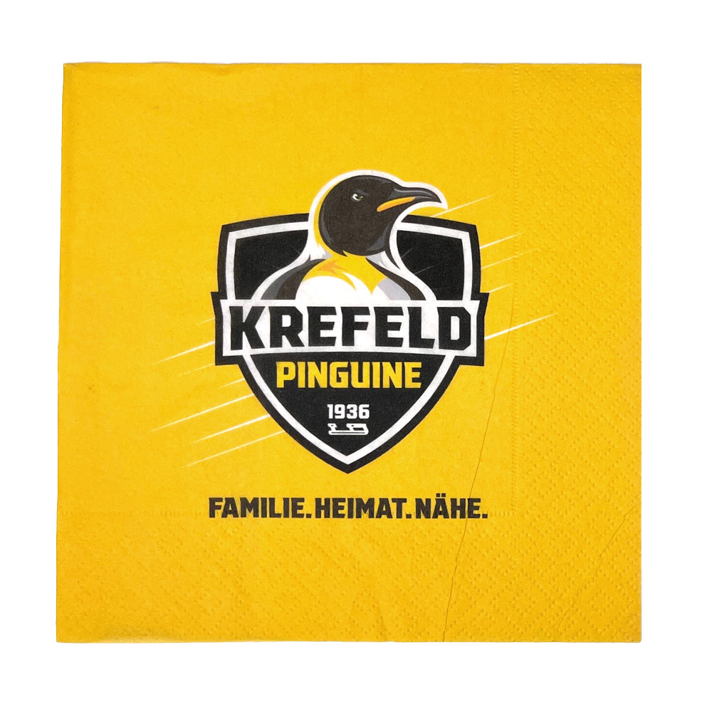 Servietten (gelb) Krefeld Pinguine