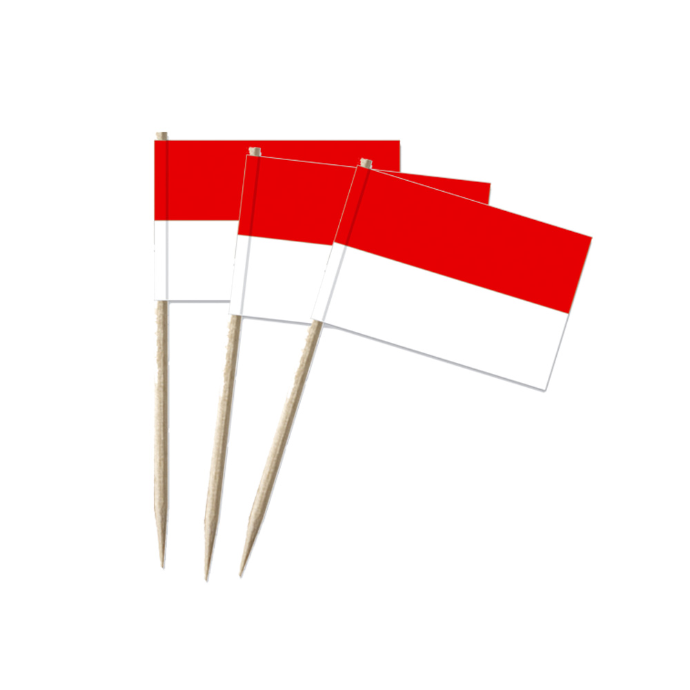Minifahnen Dekopicker / Käsepicker rot/weiß